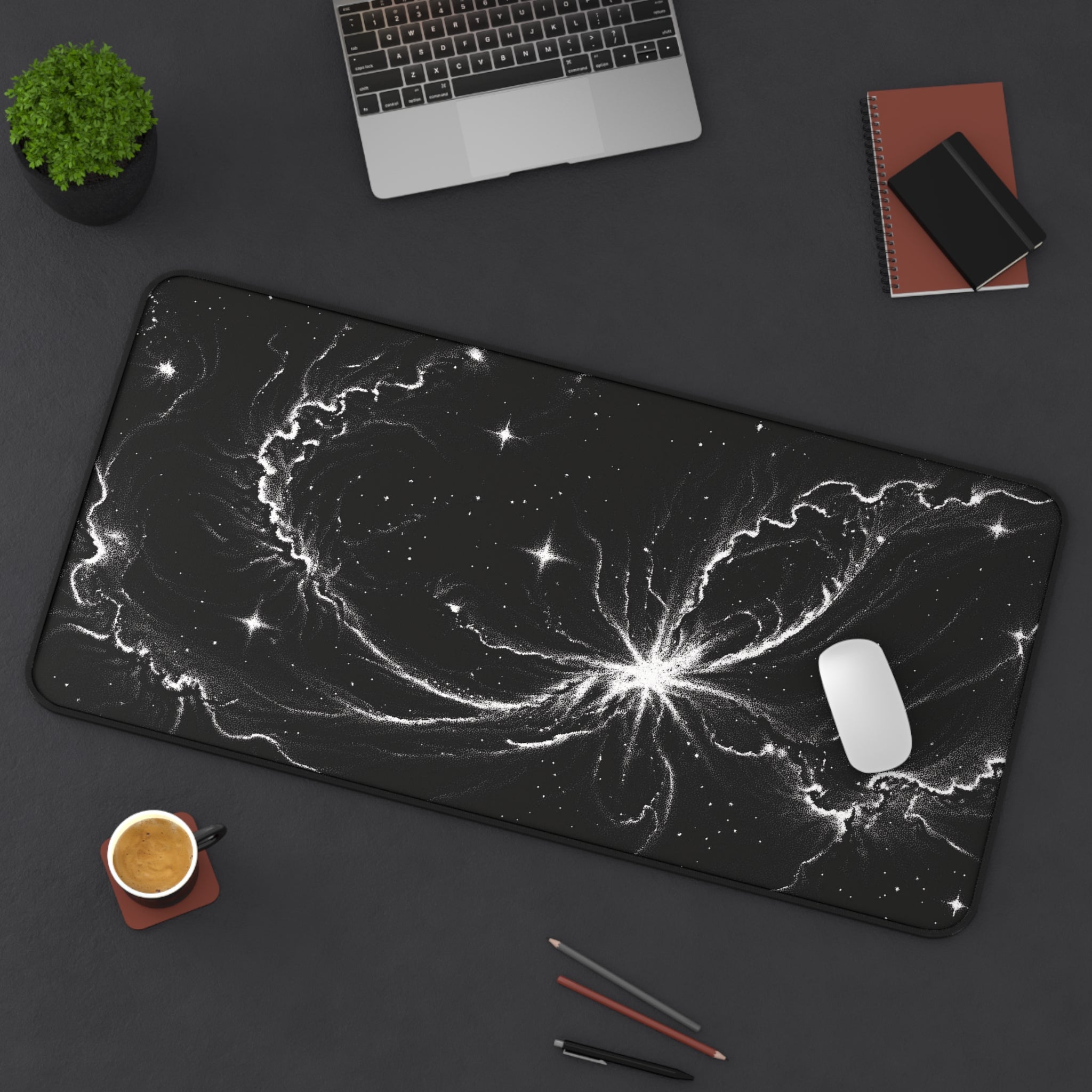Black Starfield Desk Mat