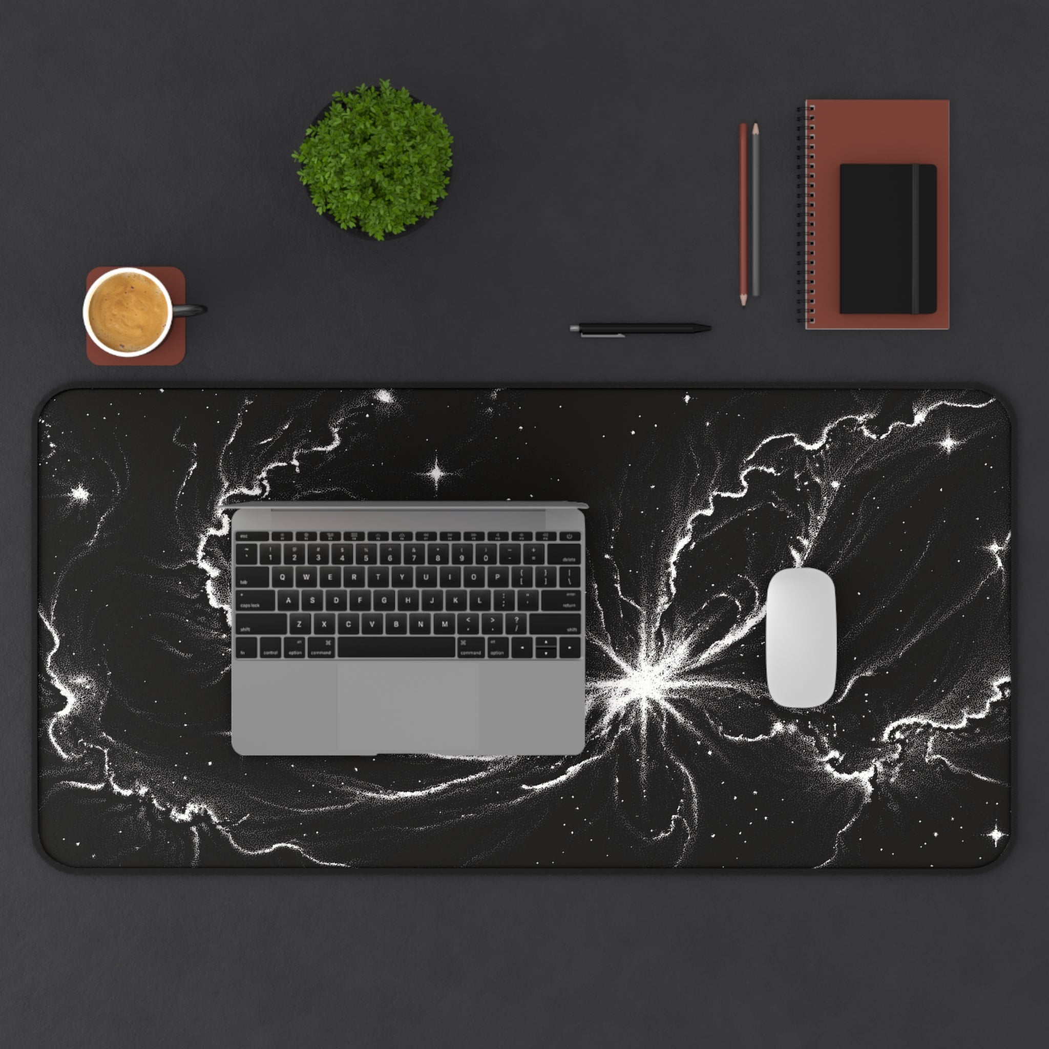 Black Starfield Desk Mat